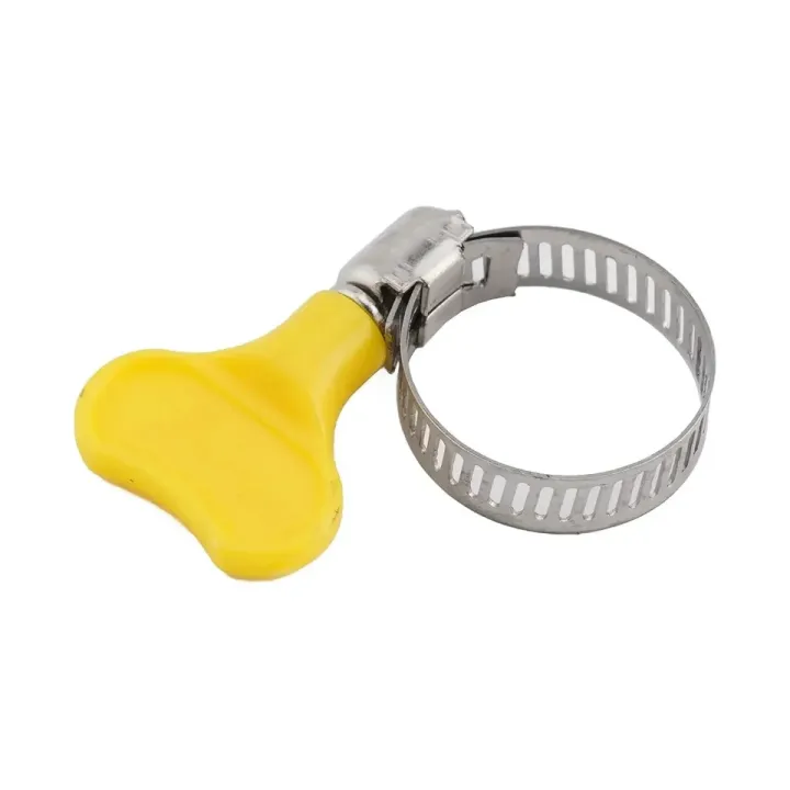 5-Pack Adjustable Stainless Steel Hose Clamps – Hand-Twist Worm Drive Clips with Easy-Grip Plastic Handles (10-16mm) - Image 2